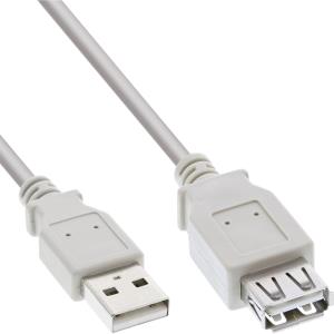 EU Product - - USB 2.0 Verl�ngerung, Stecker / Buchse, Typ A, beige/grau, 3m thumbnail