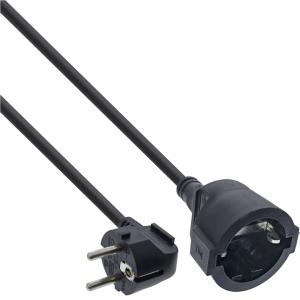 16410X INLINE INC Strom-Verlngerung Schutzkontakt Stecker gewinkelt/Buchse - schwarz - 15m