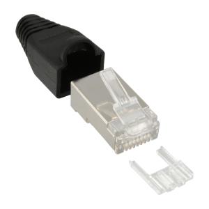 EU Product - - Crimpstecker RJ45 geschirmt, mit Knickschutz und Einf�delhilfe, 100er Pack, schwarz thumbnail