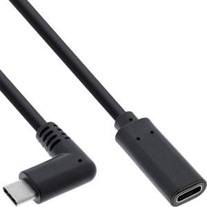 EU Product - - USB 3.2 Kabel, USB Typ-C Verl�ngerung, Stecker gewinkelt auf Buchse, schwarz, 1m thumbnail