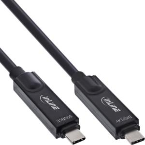 EU Product - - USB 3.2 Gen.2 AOC Kabel, USB-C Stecker/Stecker, 8K60Hz, 60W, schwarz, 10m thumbnail