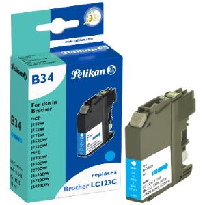 4111043 PELIKAN Pelikan 4111043/B34 Ink cartridge cyan, 767 pages 11ml (replaces Brother LC123C) for Brother DCP-J 1                                                  