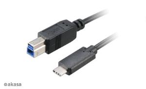 AK-CBUB28-10BK AKASA USB 3.1 Type C - Type B cable 100cm SuperSpeed 10Gbps data transfer suppor
