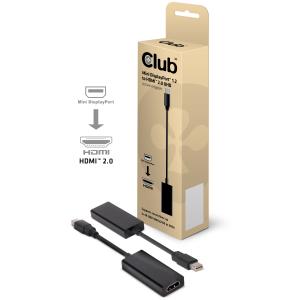 CAC-1170 CLUB3D Mini Displayport? 1.2 to HDMI? 2.0 UHD Active Adapter - Mini DisplayPort 1.2 - HDMI 2.0 - 0.15 m - Black
