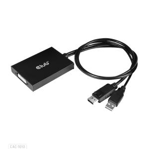 CAC-1010 CLUB3D DisplayPort to Dual Link DVI-D HDCP ON version Active Adapter M/F - Displayport/usb - DVI-I Daul link - 0.6 m - Black - White