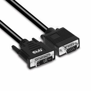 CAC-1243 CLUB3D DVI-A TO VGA CABLE M/M 3m/ 9.8ft 28 AWG - DVI-D - VGA - 3 m - Black