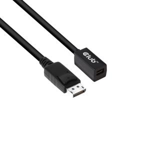 CAC-1120 CLUB3D Mini DisplayPort 1.4 to DisplayPort Extension Cable 8K60Hz DSC 1.2 HBR3 HDR Bidirectional F/M 1m/3.28ft - 1 m - Mini DisplayPort - DisplayPort - Female - Male - 7680 x 4320 pixels
