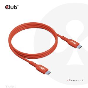 CAC-1515 CLUB3D USB2 Type-C Bi-Directional USB-IF Certified Cable Data 480Mb - PD 240W(48V/5A) EPR M/M 4m / 13.13ft - 4 m - USB C - USB C - USB 2.0 - Orange - Red