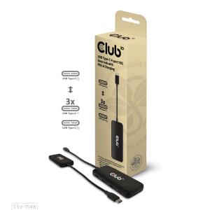 EU Product - Usb-Hub Typ C> 4x Usb 10Gbps+ 100W PD St/Bu retail - Hub - 10 Gbps thumbnail