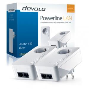 9299 DEVOLO Dlan 550 Duo+ Starter Kit Fast Ethernet 2 Plugs                                                     