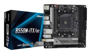 B550M-ITX/ac AMD AM4 Socket Motherboard, Mini-ITX, 2x DDR4 Slots, 1x M.2 Socket, GbE LAN, Wi-Fi 5, 1x DisplayPort / 1x HDMI Port