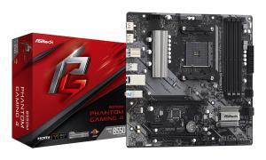 B550M Phantom Gaming 4 AMD AM4 Socket Motherboard, Micro-ATX, 4x DDR4 Slots, 2x M.2 Sockets, GbE LAN, 1x DisplayPort / 1x HDMI Port thumbnail