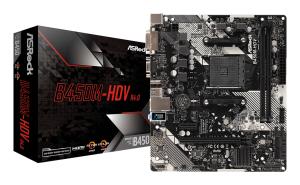 B450M-HDV R4.0 ASROCK B450M-HDV R.40, AMD B450, AM4, Micro ATX, 2 DDR4, VGA, DVI, HDMI, M.2