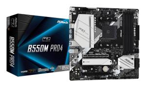 B550M Pro4 AMD AM4 Socket Motherboard, Micro-ATX, 4x DDR4 Slots, 2x M.2 Sockets, GbE LAN, 1x D-Sub / 1x DisplayPort / 1x HDMI Port thumbnail