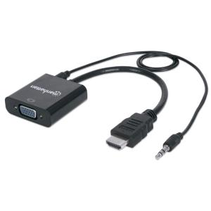 151559 INTELLINET/MANHATTAN Konverter HDMI -> VGA St/Bu mit Audio Polybag