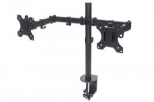 461528 INTELLINET/MANHATTAN TV & Monitor Mount, Desk, Full Motion, 2 Screens, Screen Sizes: 10-27