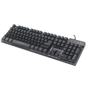 178457 INTELLINET/MANHATTAN USB-Gaming-Tastatur mit LEDs und Metallunterseite