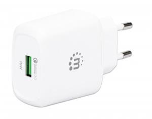 102285 INTELLINET/MANHATTAN Wall/Power Charger , USB-A Port, Output: 1x 18W (Qualcomm Quick Charge)