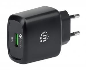102384 INTELLINET/MANHATTAN Wall/Power Charger , USB-A Port, Output: 1x 18W (Qualcomm Quick Charge)