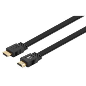 355612 INTELLINET/MANHATTAN HDMI Cable With Ethernet 2M 4K/60HZ - Flat Male/Male Black