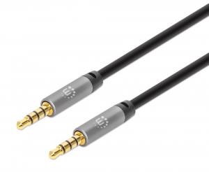356008 INTELLINET/MANHATTAN Stereo Audio Cable 3.5mm Male to Female Slim Premium Gold-plated 3m
