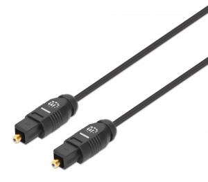 356060 INTELLINET/MANHATTAN Toslink Digital Optical Audio Cable 2xToslink S/PDIF Male Gold-plated Contacts 1m Black