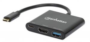 130622 INTELLINET/MANHATTAN USB-C DOCK/HUB 3-PORT-
