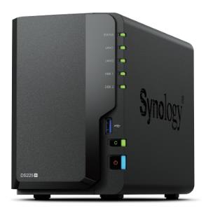 DS225+ 2-bay Plus series - Intel Celeron J4125 quad-core; 2GB non-ECC DDR4 SODIMM upgradable to 6GB using D4NS01-4G. 1 x 2.5GbE and 1 x 1GbE RJ-45 LAN port - Synology Compatible HDD required. thumbnail