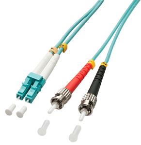 46380 LINDY Lindy 1.0m OM3 LC - ST Duplex fibre optic cable 1 m Turquoise                                                                                         