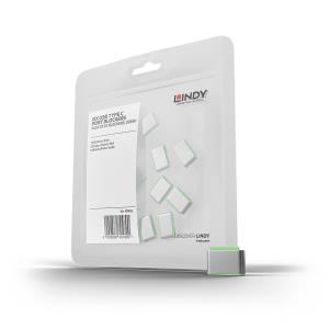 40438 LINDY Pack of 10 USB-C Locks GREEN (Key Not Included)