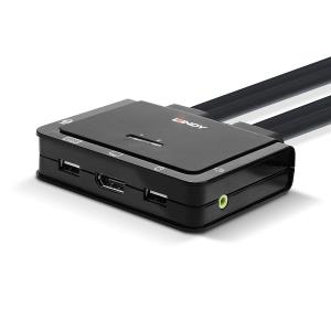 EU Product - 2 Port DisplayPort 1.2, USB-C Cable KVM Switch thumbnail