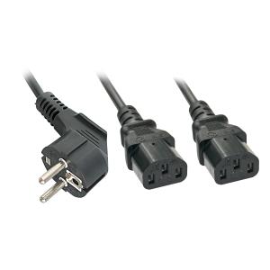 EU Product - IEC-Y-Netzkabel Schuko auf 2x C13 2m thumbnail