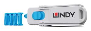 EU Product - HDMI Port Schloss blau 4 St�ck + 1 Schl�ssel thumbnail