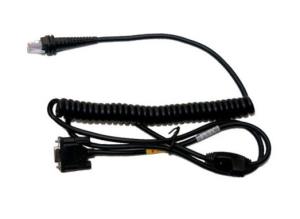 Cable: RS232 (+/-12V signals) DB9 Female, Host 5V Power With Option For External 5V Power, 300cm length, Coiled, No EAS, black, without ferrite, General, Compatible with RJ45 5V Scanner Products thumbnail