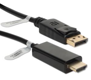 QVS 6ft, DisplayPort/HDMI 1.8 m Black