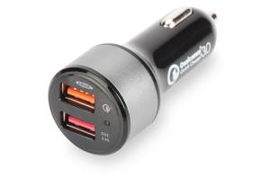 84103 DIGITUS Quick Charge 3.0 Car Charger, Dual Port