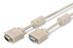 AK-310203-030-E DIGITUS VGA Monitor Extension Cable - 3 m - VGA (D-Sub) - VGA (D-Sub) - Beige - Nickel - Copper