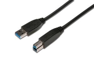 EU Product - USB 3.0 Anschlusskabel Typ A -B  St/St     1,8m,  sw Polybeutel thumbnail