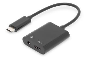 EU Product - USB 3.1 Verteilerkabel Typ C-Klinke St/Bu/Bu 0.2m sw thumbnail