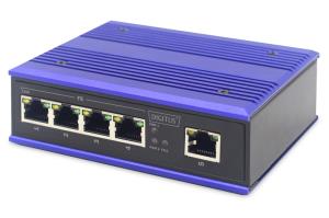 EU Product - 4 port Fast Ethernet network switch, industrial, unmanaged, 1 RJ45 uplink thumbnail