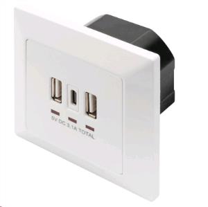 EU Product - Unterputz Ladedose USB 2x USB A 1x USB Type-C, weiss thumbnail