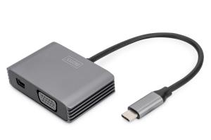 DA-70825 DIGITUS USB Type-C 4 K 2-in-1 Mini DisplayPort + VGA Graphics Adapter