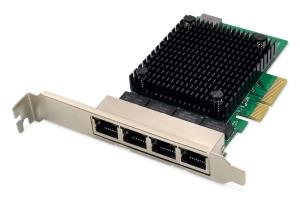 DN-10136 DIGITUS 4 port 2.5 Gigabit Ethernet network card, RJ45, PCI Express, Realtek chipset