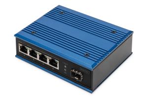 DN-651135 DIGITUS 4 Port Gigabit Ethernet Network PoE Switch, Industrial, Unmanaged, 1 SFP Uplink