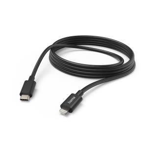 201599 HAMA Charging/Data USB-C to Lightning Cable, 480Mbps, 3  Metre, Black, MFI Certified