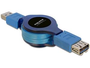 EU Product - USB3.0 Verl. A -> A St/Bu 1.00m blau Aufrollfu thumbnail
