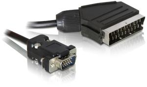 65028 DELOCK Video Kabel Scart 21pin -> VGA D-Sub15 St/St 2