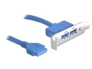 EU Product - Slotblech 1 x USB 3.0 Pfostenbuchse intern> 2 3.0 Typ-A Buchse extern - Cable - Digital thumbnail