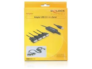 61887 DELOCK USB 2.0 > 4 x Serial Adapter - Serieller Adapter