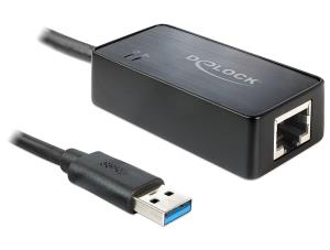 62121 DELOCK USB 3.0 > Gigabit LAN (ST-BU) Adapter Schwarz